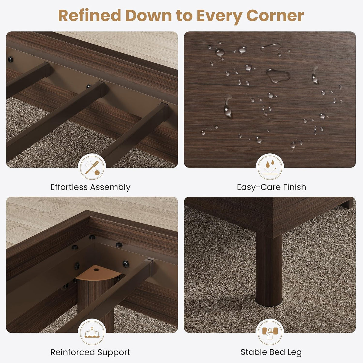 sha cerlin full size wood platform bed, 7.9" on a desk or shelf