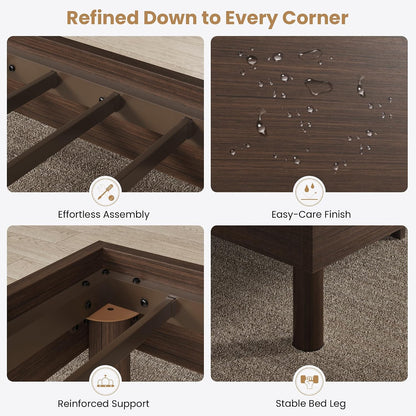 sha cerlin full size wood platform bed, 7.9" on a desk or shelf