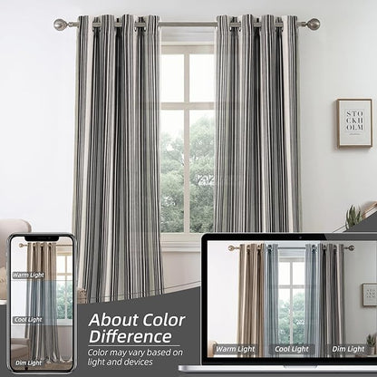 DriftAway Farmhouse Vertical Striped Linen Blend Textured Light Filtering Semi - Image 7