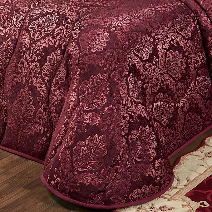 Touch of Class Camelot Luxury Bedding | Robust Burgundy | Matte Satin Damask on - Image 4