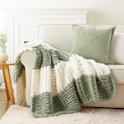 Battilo Chunky Knit Throw Blanket, Soft and Thick Chenille Throw Blanket - Image 2