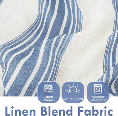 DriftAway Farmhouse Vertical Striped Linen Blend Textured Light Filtering Semi - Image 2