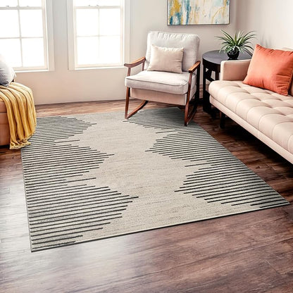 Rugshop Bohemian Stripe Stain Resistant High Traffic Living Room Kitchen by Rugshop