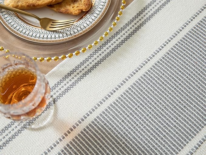 Caflife Boho Table Runner Grey Stripe - Image 4