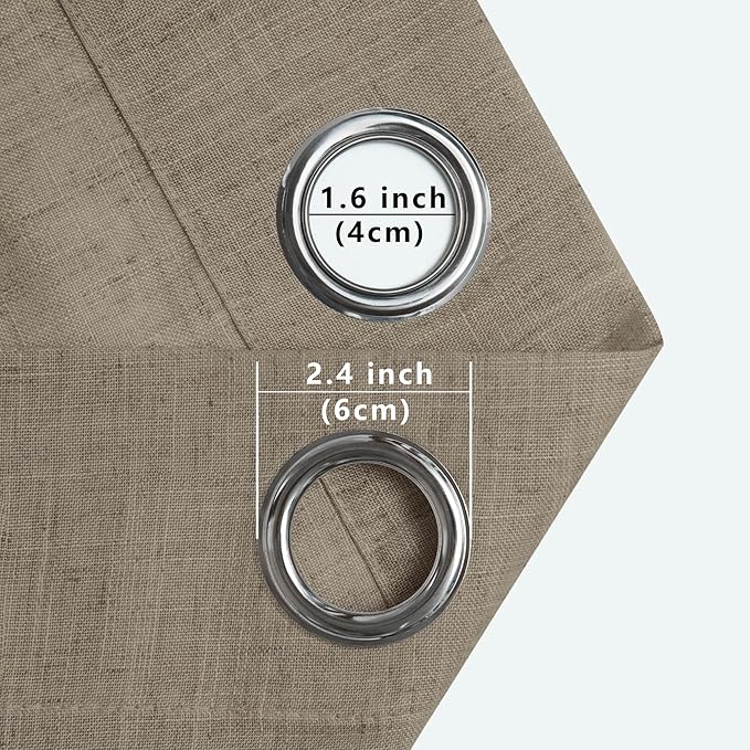 Pitalk Dark Taupe Linen Curtains - Image 8