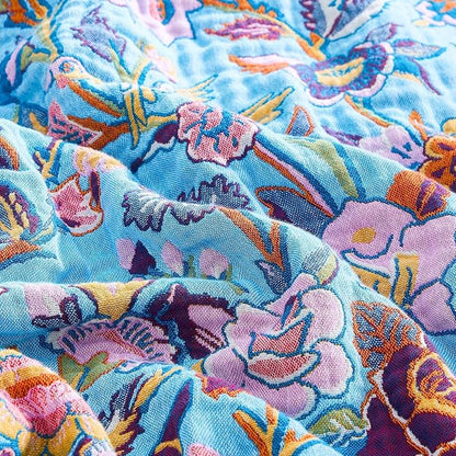 Fall Blanket for Bed, 100% Cotton Soft Rustic Boho Throw Blanket Quilt - Image 5