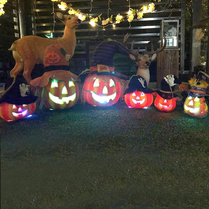 JOYIN 6 Pcs Light Up Pumpkins Halloween Decorations Outdoor Indoor Jack O Lanterns Decor LED Foam Home Large Trick Or Treat Bucket