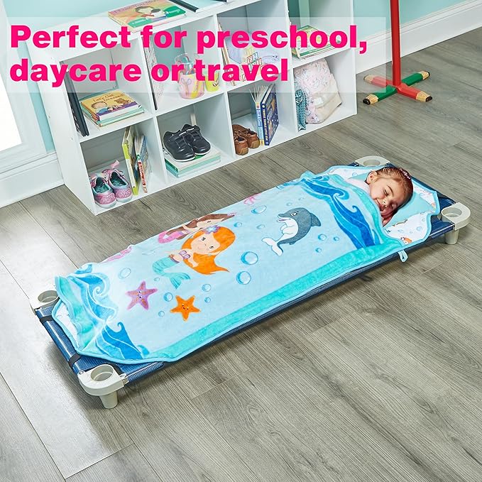 EVERYDAY KIDS Cute Preschooler and Toddler Cot Nap Mat - Image 3
