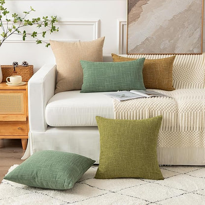 Kevin Textile Set of 2 Sage Green Pillow Covers 26 x 26 Inch Farmhouse Boho - Image 7
