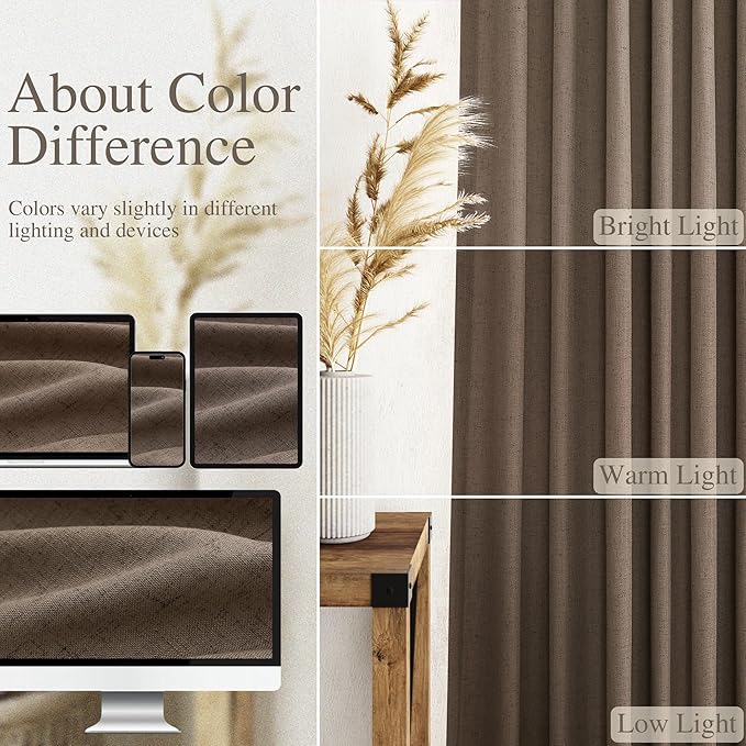 Light Brown Linen Curtains 84 Inches Long - Image 4