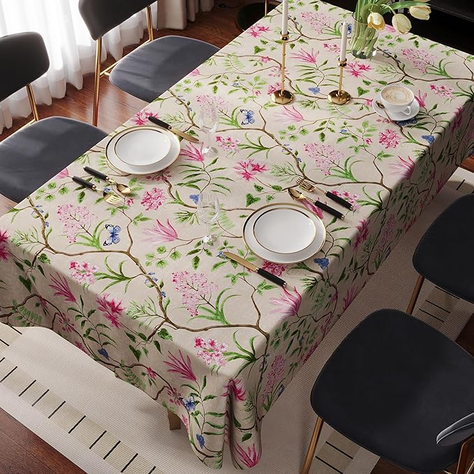 Rectangle Table Cloth, 100% Waterproof Tablecloth Oil Proof Spill Proof Vinyl - Image 8