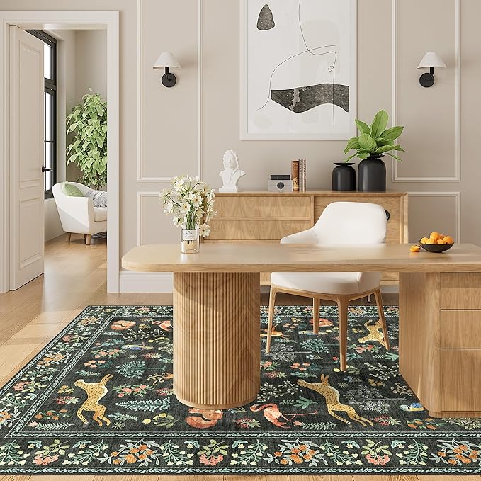 DUKINO 4x6 Rug, Washable Animal Area Rug - Image 8