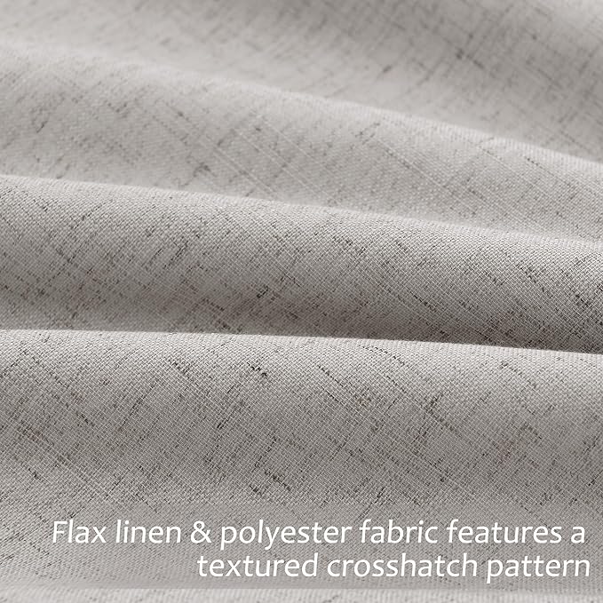 Silver 100% Blackout Pinch Pleated Linen Curtains 108 Inches Long - Image 4