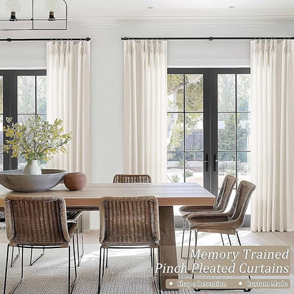 105 Inch Extra Long Curtains Boho Cream Semi Sheer Light Filtering Curtain - Image 6