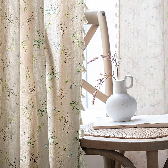 ENJOYBRIDAL Floral Living Room Curtains 84 Inches Long Doorway Vintage Semi - Image 8