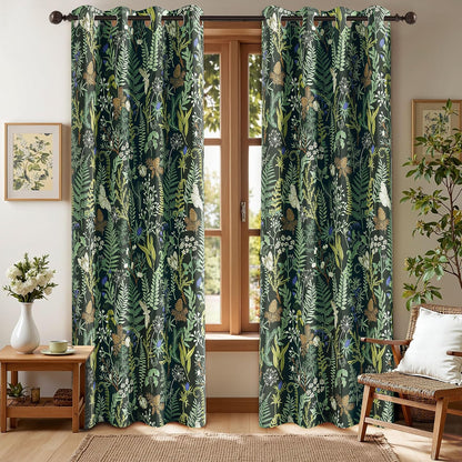 botanical 100% blackout curtains for bedroom 63 inch, main product view