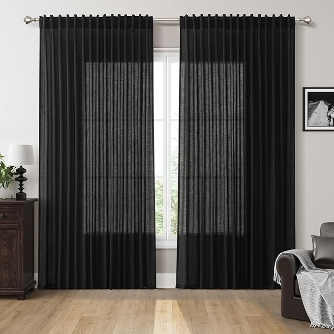 Extra Wide 100 Inch Linen Curtains by Nanspring