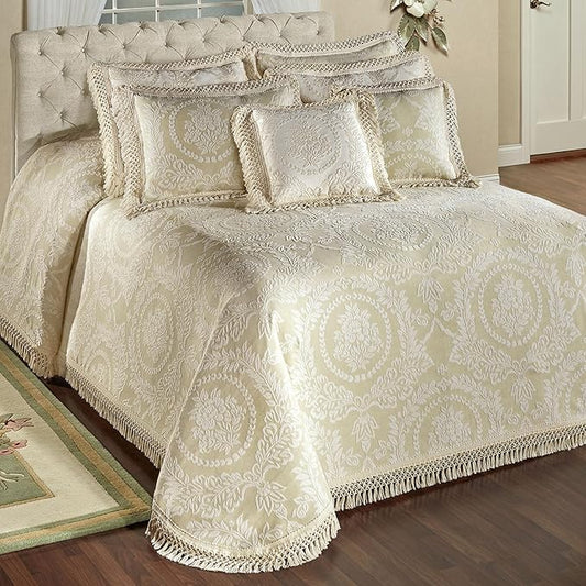 Timeless Vintage Style Bedding | Neutral Sage and Ecru | Textured Matelasse by TouchofClass
