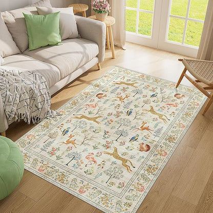 DUKINO 4x6 Rug, Washable Animal Area Rug - Image 6