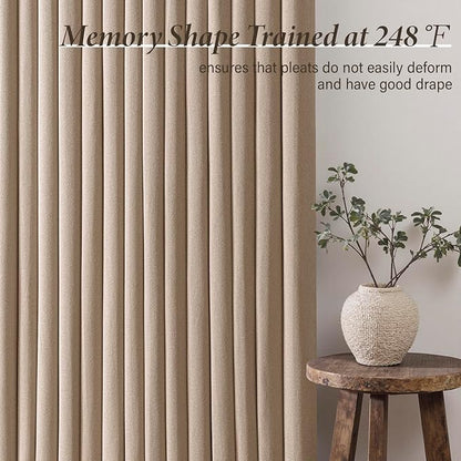 MIULEE Pinch Pleated Thick Linen Curtains 84 Inch 4 Panels Set Back Tab Memory - Image 4