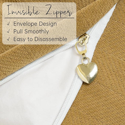 ZWJD Mustard Yellow Throw Pillow Covers 26x26 Set of 2 Chenille Pillow Covers - Image 3