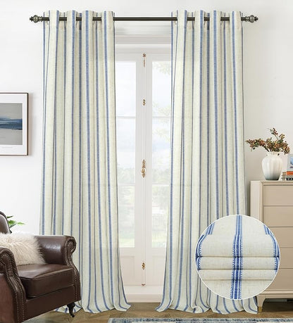 DriftAway Farmhouse Vertical Striped Linen Blend Textured Light Filtering Semi by DriftAway