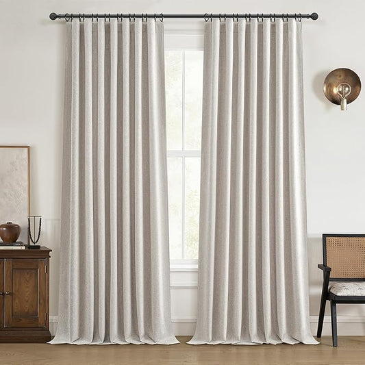 100% Blackout Elegant Curtains 95 Inch 2 Panel Set by QJMYDECO