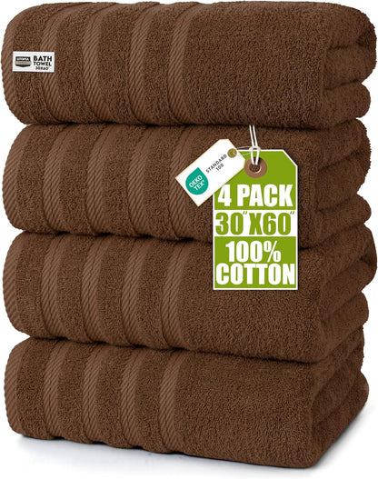 utopia towels 4 pack xl bath towels, 30x60 shown in use