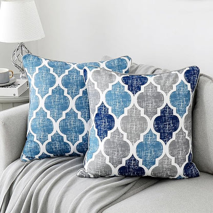 Beauoop Throw Pillowcover Soft Chenille Print Moroccan Geometric 2-Sided by Beauoop