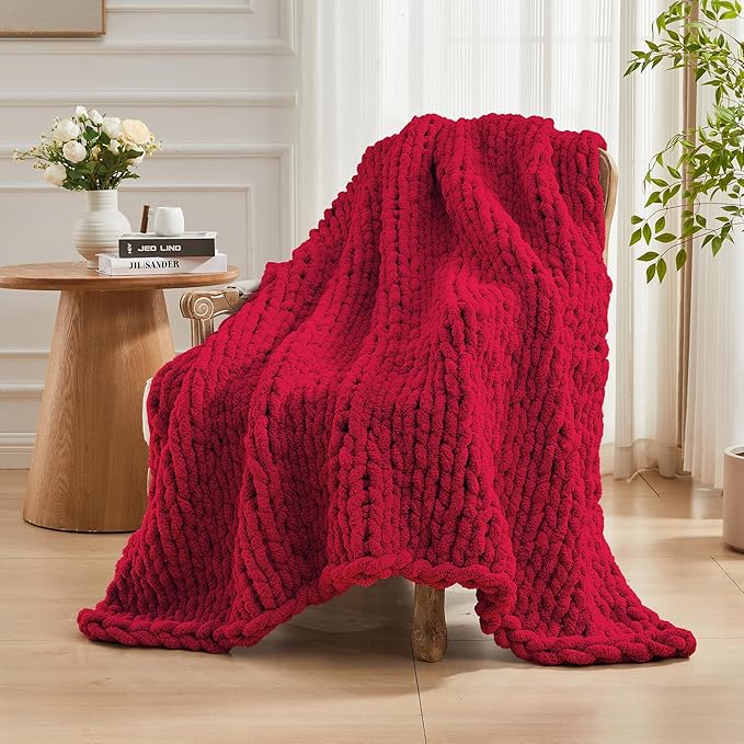 Carriediosa Chunky Knit Throw Blanket 60" X 80" Twin, 100% Hand Made Large - Image 8