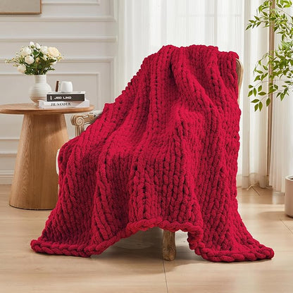 Carriediosa Chunky Knit Throw Blanket 60" X 80" Twin, 100% Hand Made Large - Image 8