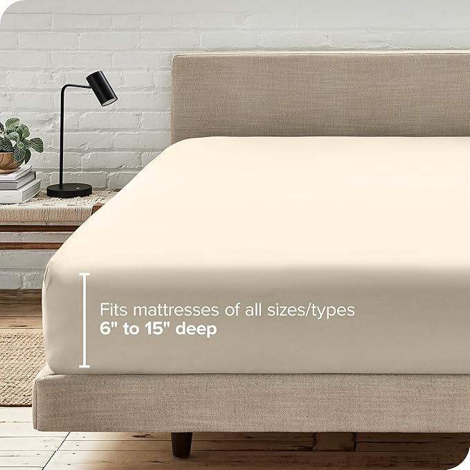 Bare Home Fitted Bottom Sheet Queen Size - Image 6