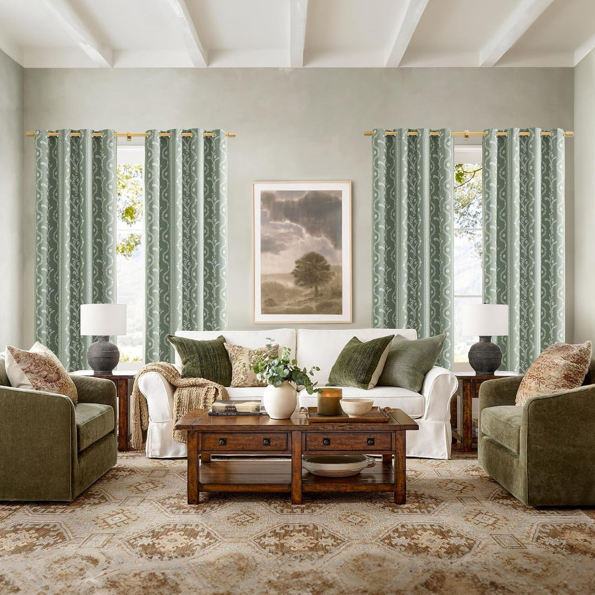 limon home black out curtains 63 inch long,sage showing dimensions