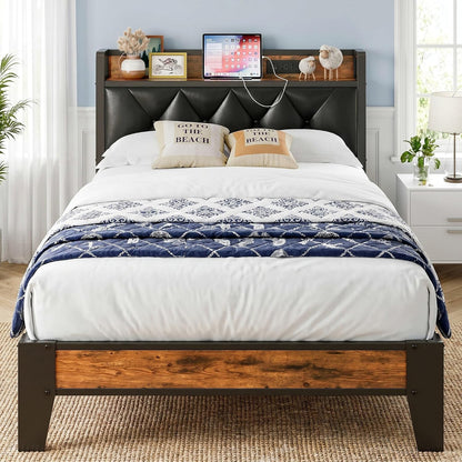 anctor twin xl bed frames, storage headboard with, main product view