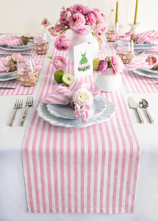 Solino Home Striped Linen Table Runner 36 Inches by SolinoHome