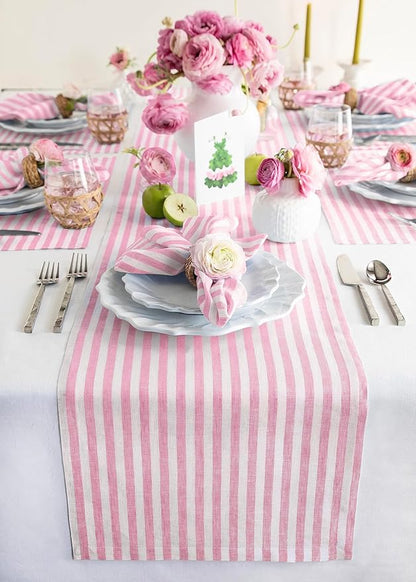 Solino Home Striped Linen Table Runner 60 Inches by SolinoHome