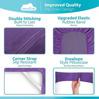 DREAMCARE Twin XL Sheet Sets – 3pcs Cooling Sheets – up to 15” Deep Pocket Twin - Image 6