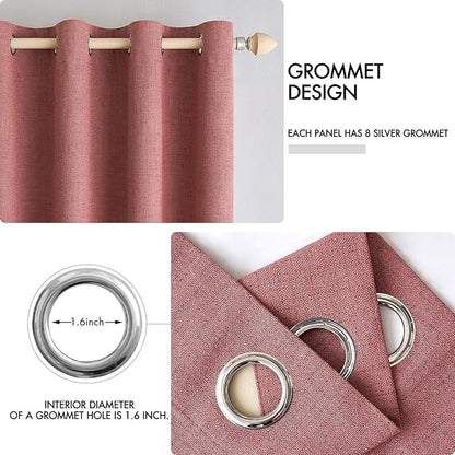 MIULEE 100% Blackout Linen Textured Curtains - Image 4
