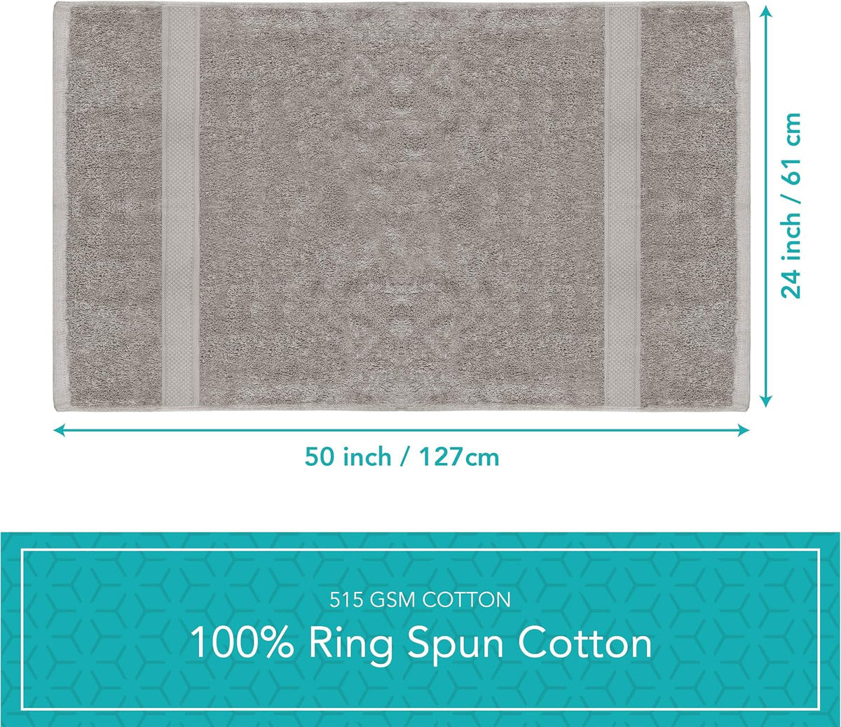 pleasant home gray bath towels set of 6, front angle view