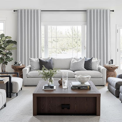 Light Grey Blackout Curtains 108 Inch Length 2 Panels Set - Image 7