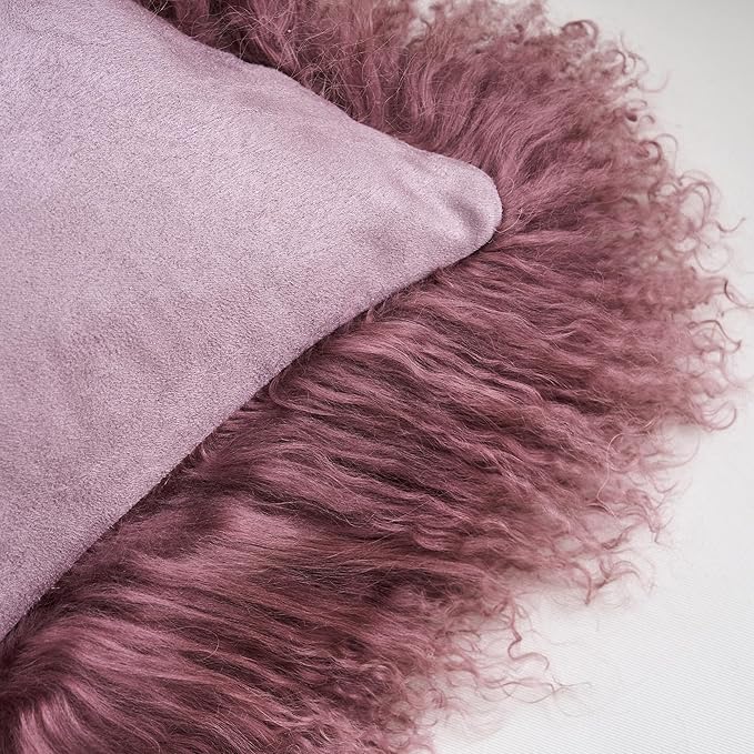 Genuine Mongolian Lamb Fur Pillow Cover – 12"x20" Rectangular Cushion Case – - Image 6