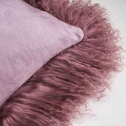 Genuine Mongolian Lamb Fur Pillow Cover – 12"x20" Rectangular Cushion Case – - Image 6