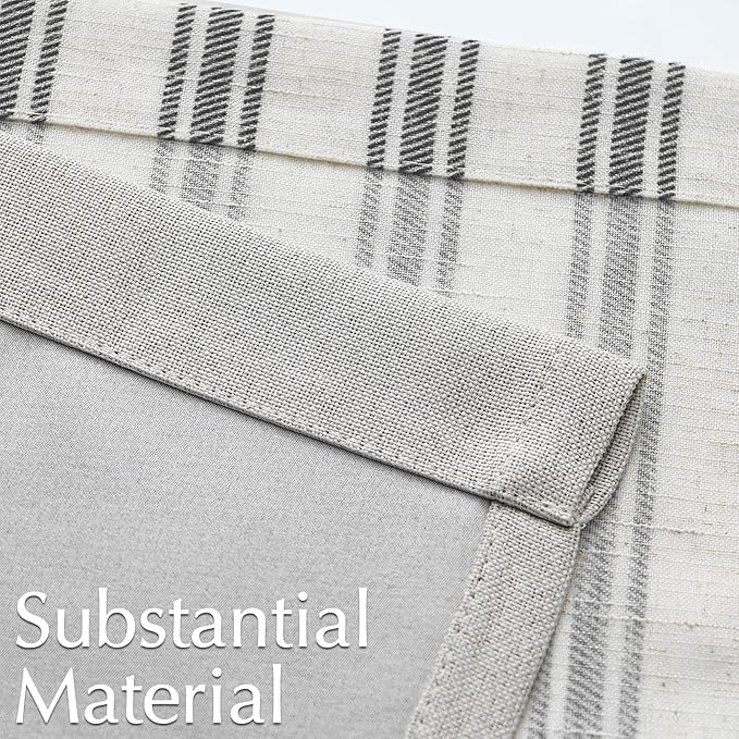 jinchan Striped Linen Valance Curtain Blackout Double Layer Valance - Image 9