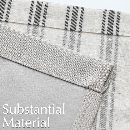 jinchan Striped Linen Valance Curtain Blackout Double Layer Valance - Image 9