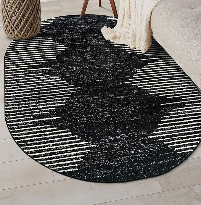 Rugshop Bohemian Stripe Stain Resistant High Traffic Living Room Kitchen - Image 8