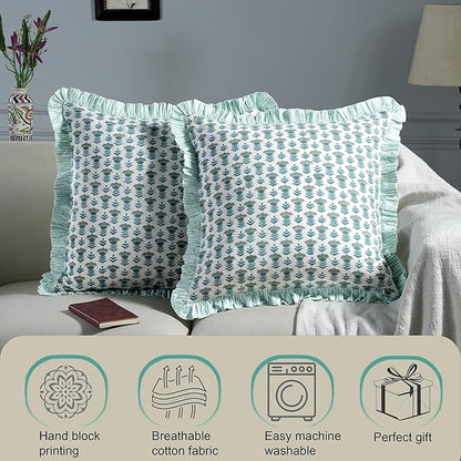 Ridhi Modern Farmhouse Pillow Covers Decorative Cotton Throw Pillow Covers Set - Image 5