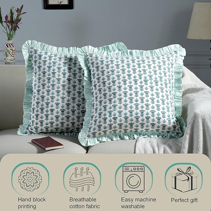 Ridhi Modern Farmhouse Pillow Covers Decorative Cotton Throw Pillow Covers Set - Image 5