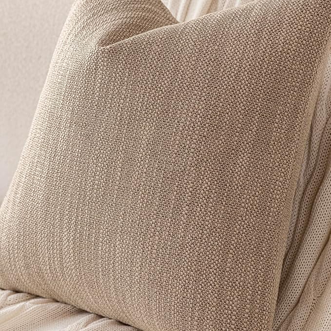 Foindtower Set of 2 Decorative Textured Burlap Linen Throw Pillow Covers - Image 3