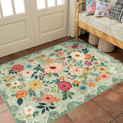 DUKINO 3x5 Area Rug, Floral Rugs - Image 4