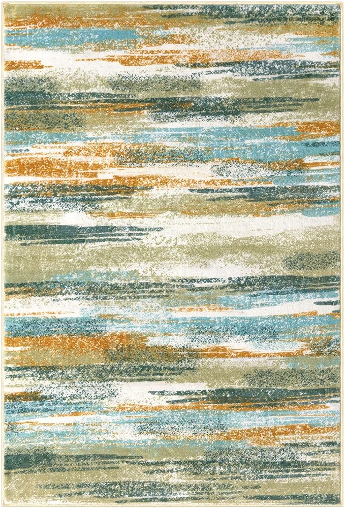 Modern Abstract Small Area Rug Indoor 3x5 Washable Rug Non-Slip Soft Entryway - Image 9